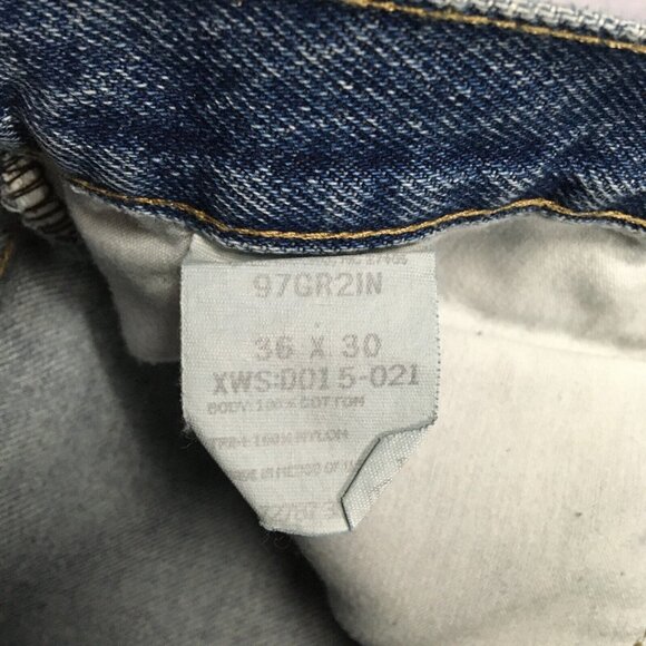 Wrangler Mens Nylon Leg Field Blue Jeans size 34x30 Denim Brush Work Pants - Picture 6 of 10